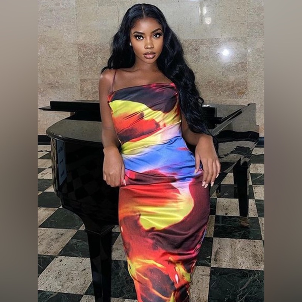 House of CB ‘Mitzi’ satin corset midi dress NWOT size M
